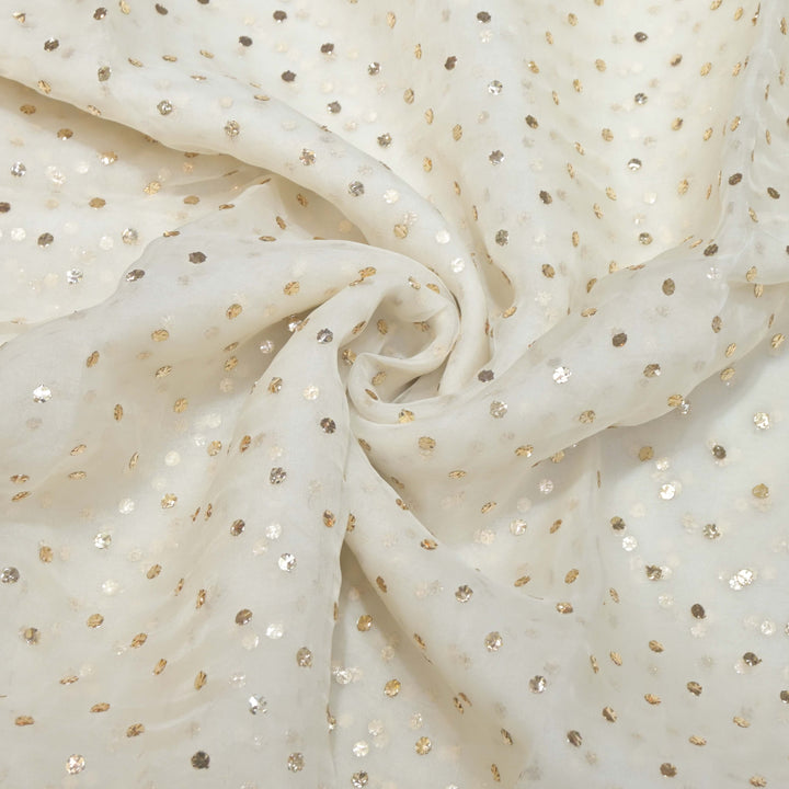 28gm Organza Fardi Mukaish Hand Work Fabric