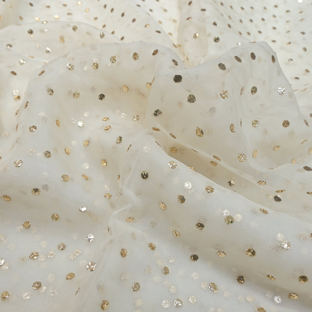 28gm Organza Fardi Mukaish Hand Work Fabric