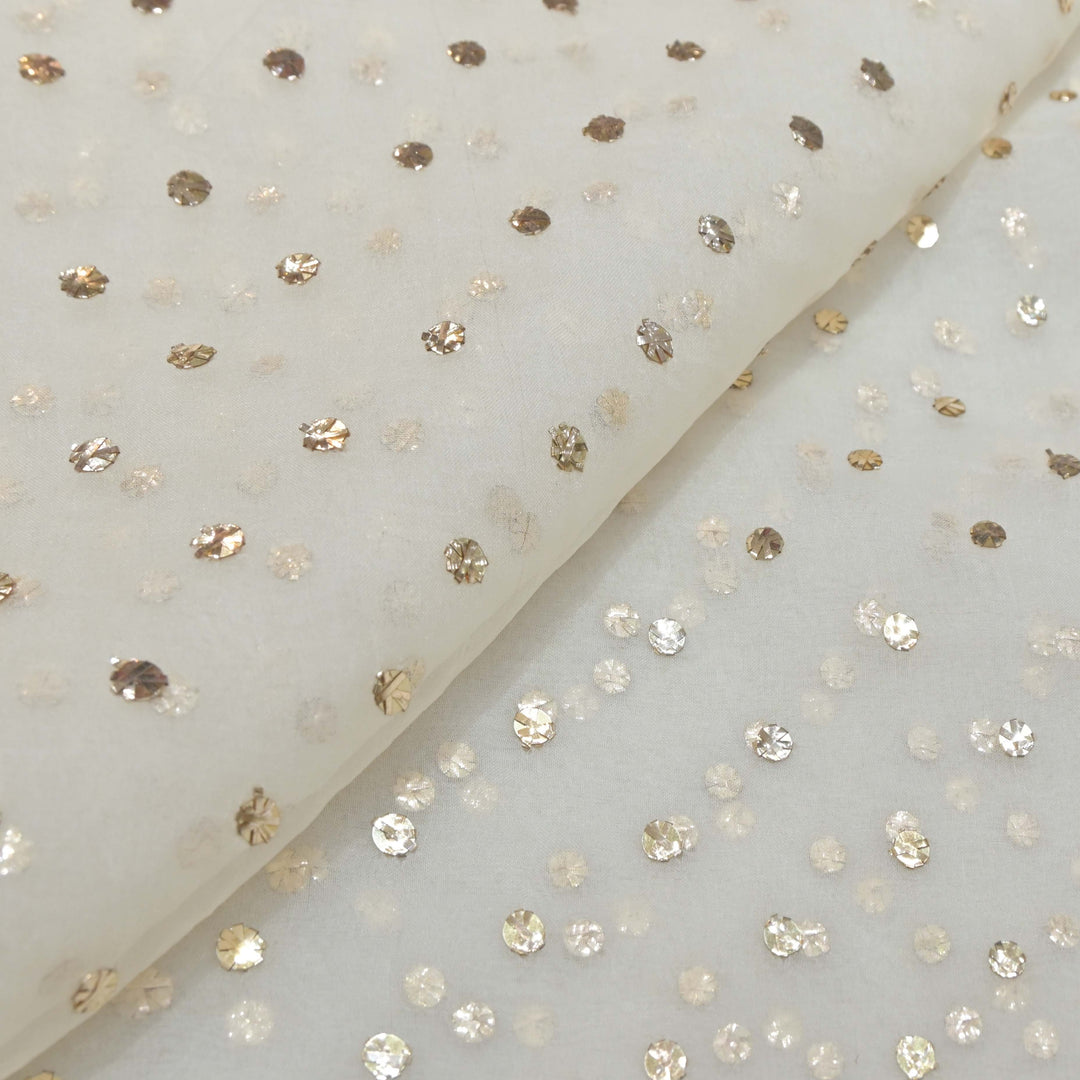 28gm Organza Fardi Mukaish Hand Work Fabric