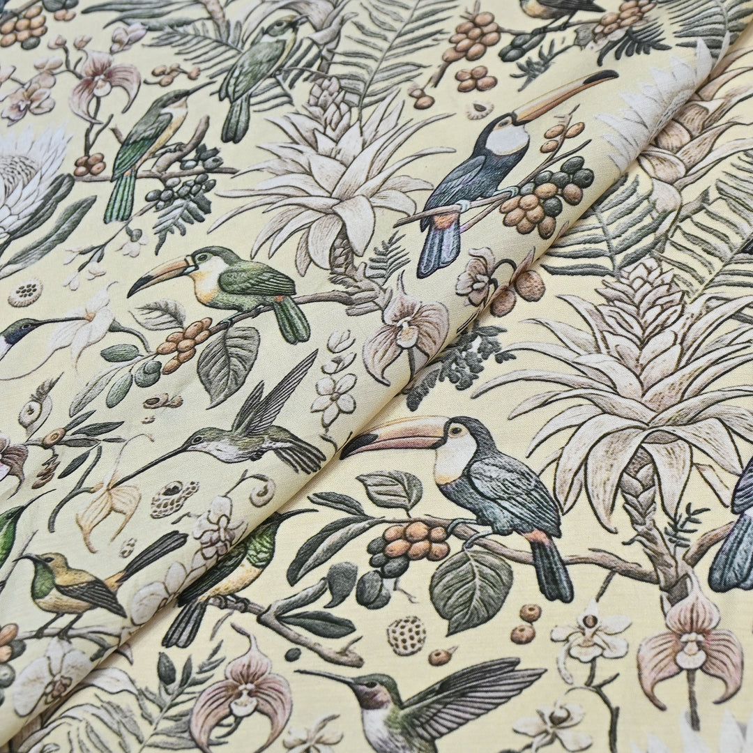 Premium Multicolor Muslin Digital Print Fabric - 000844-2