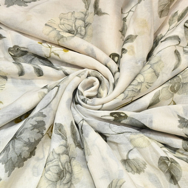 Premium Mul Chanderi Digital Print Fabric – Lightweight Chanderi Fabrics GT0185-13