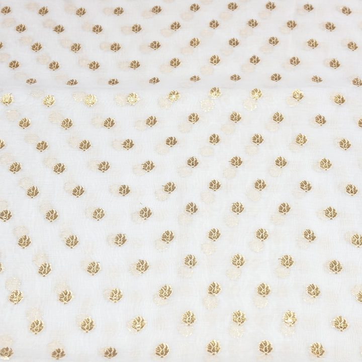 Banarasi Chanderi Gold Zari Fabric 44" – Luxury Ethnic Designer Fabric