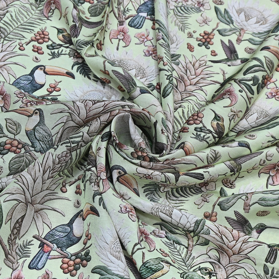 Premium Multicolor Muslin Digital Print Fabric - 000844-1
