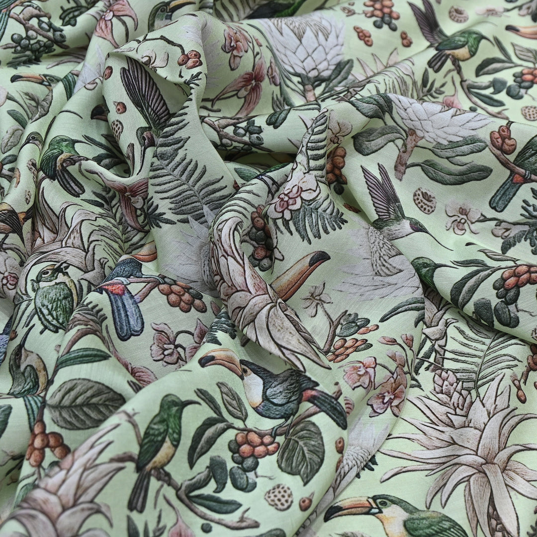 Premium Multicolor Muslin Digital Print Fabric - 000844-1