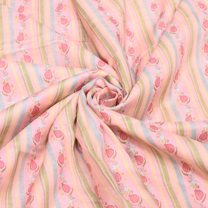 Multi Color Mul Chanderi Digital Print Fabric GT0185-11