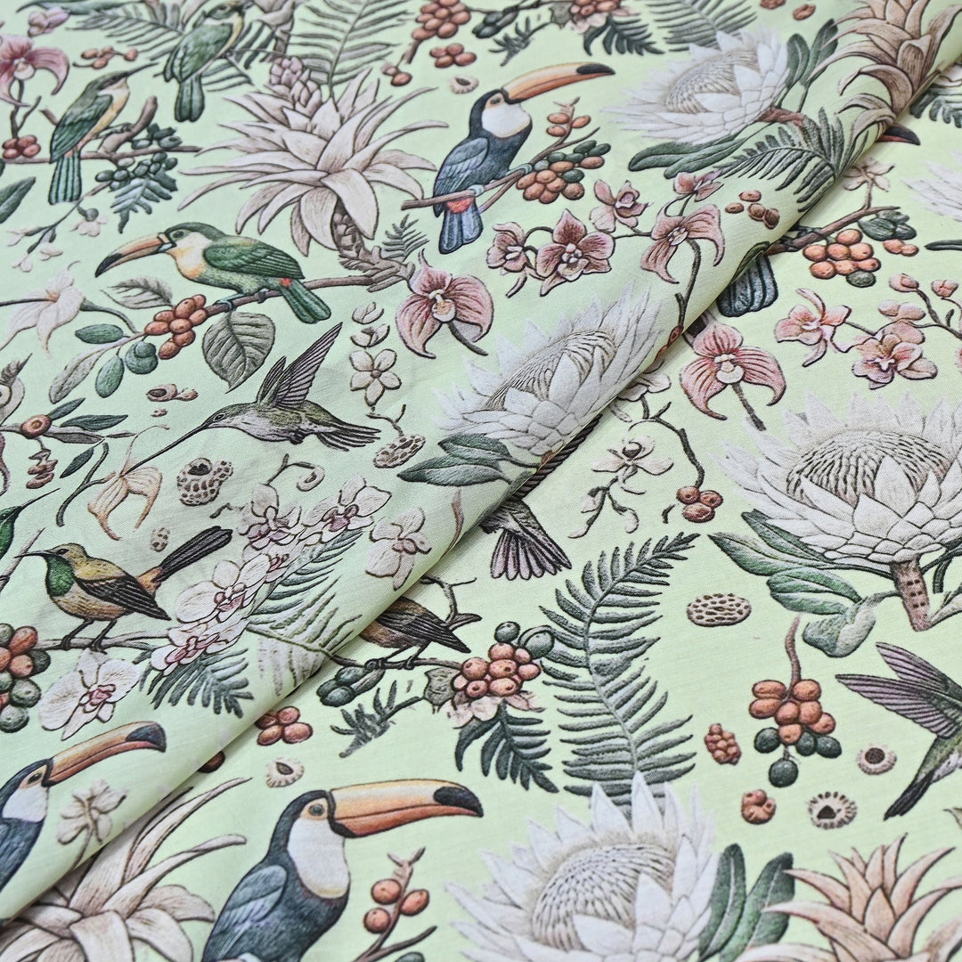 Premium Multicolor Muslin Digital Print Fabric - 000844-1