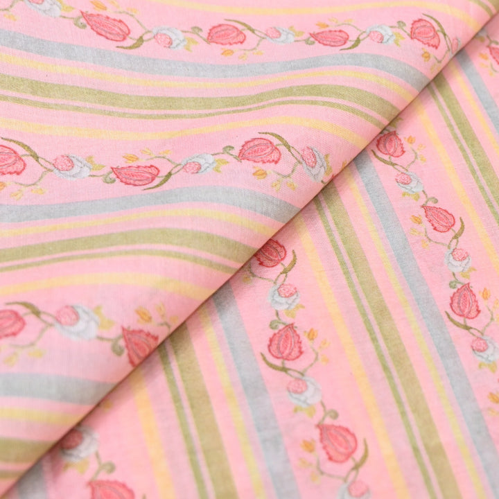 Multi Color Mul Chanderi Digital Print Fabric GT0185-11
