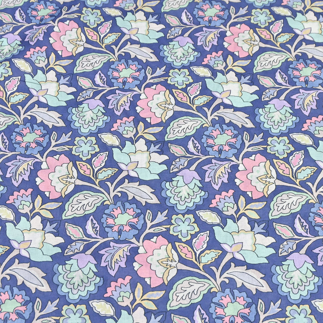Indigo Blue Italian Lawn Print Fabric