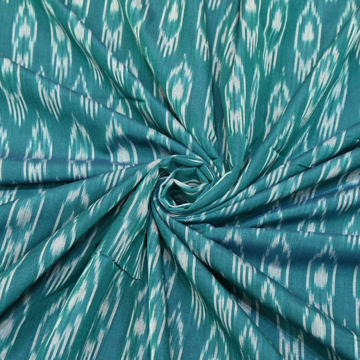 Sea Color Pure Ikkat Print Fabric-VH0065-4