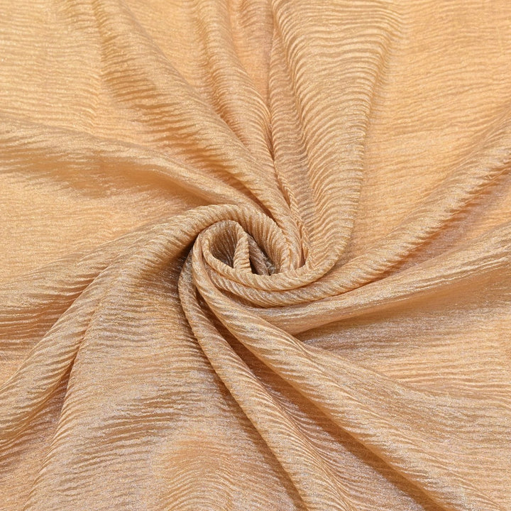 Burly Wood Premium Designer Dyed Crush Tissue Fabric with Glossy Finish