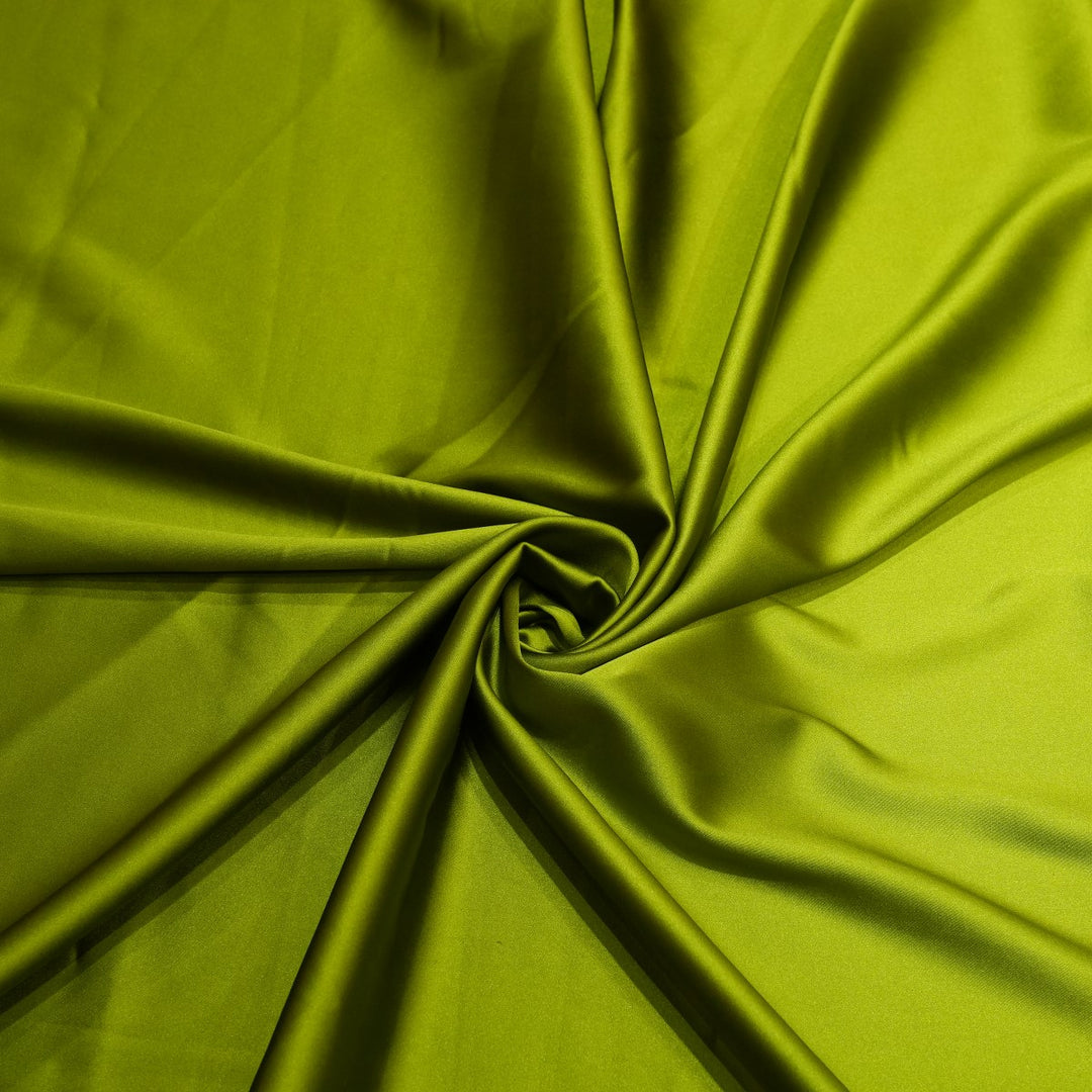 Mustard Green Colour Zara Armani Satin Fabrics