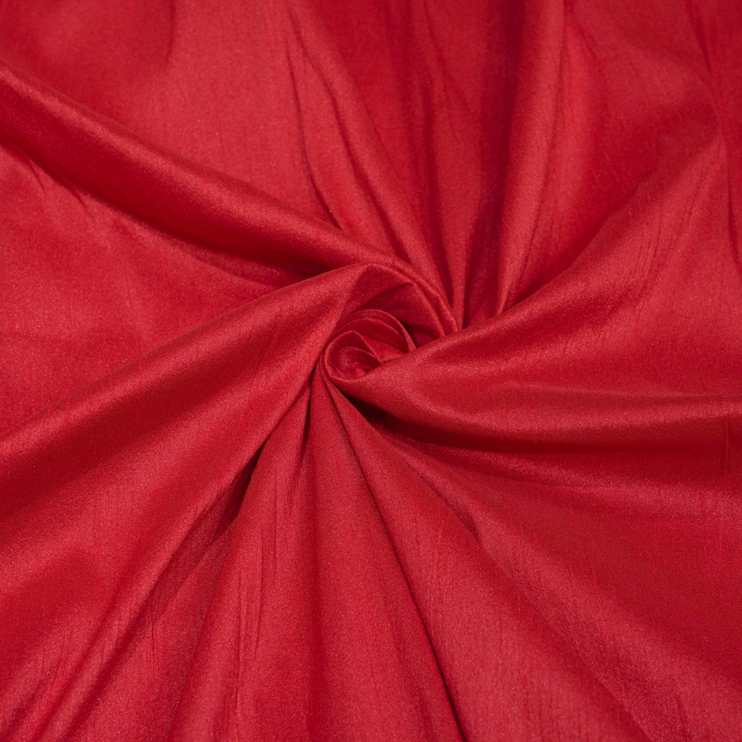 Deep Carmine Colour Poly Dupion Fabrics