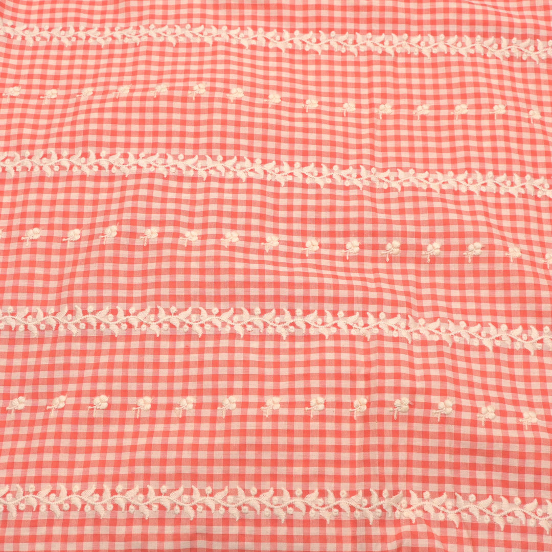 Cotton Checks Chikan Buti Fabrics