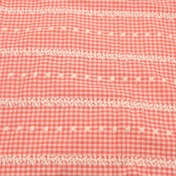 Cotton Checks Chikan Buti Fabrics