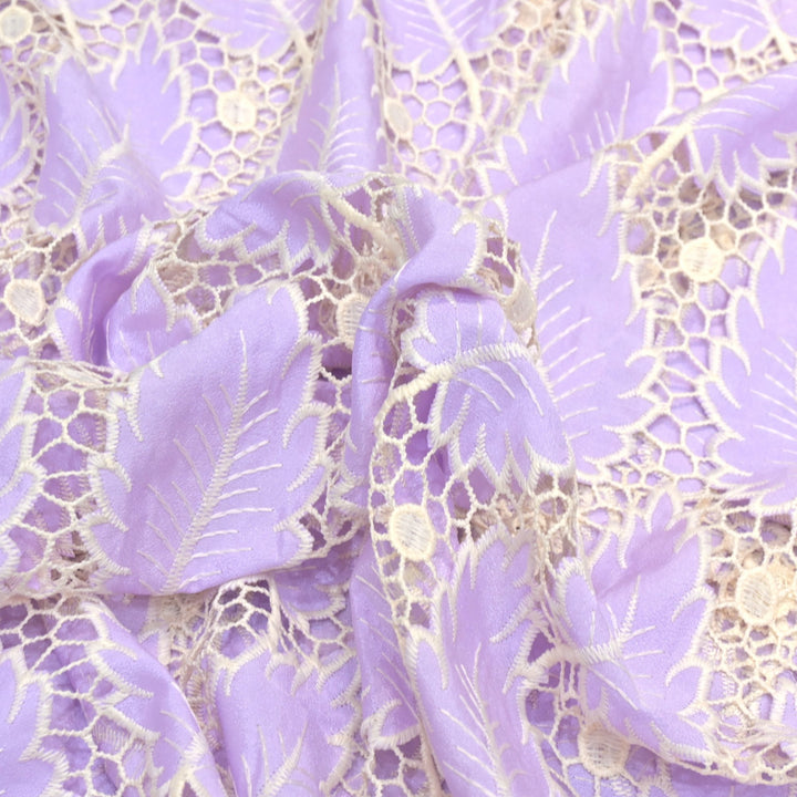 Cut Work Embroidered Fabric on Imported Crepe