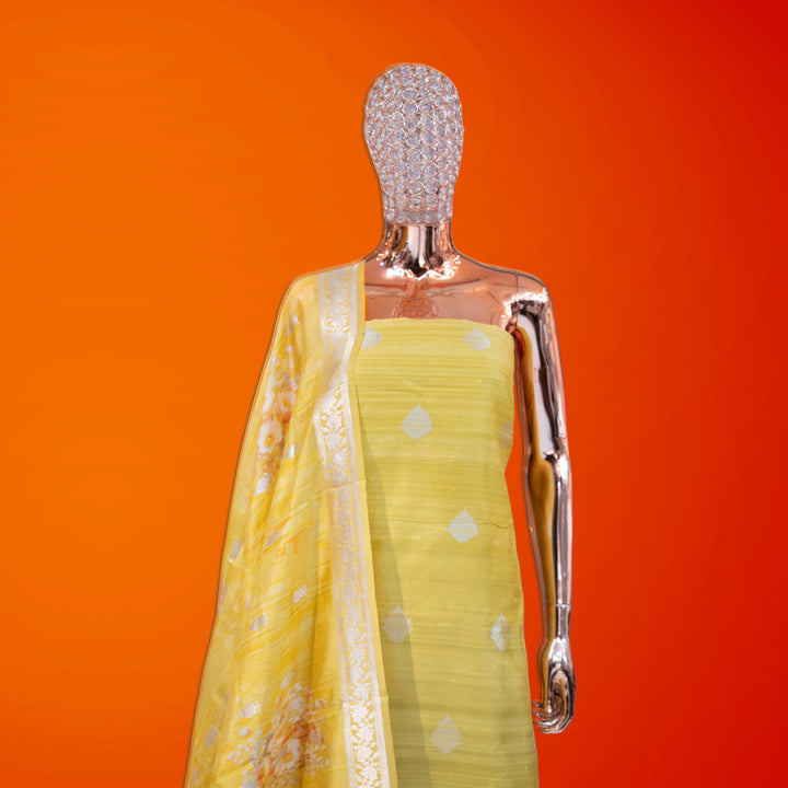 💫 Pure Raw Silk Banarasi Zari Unstitched Suit Set