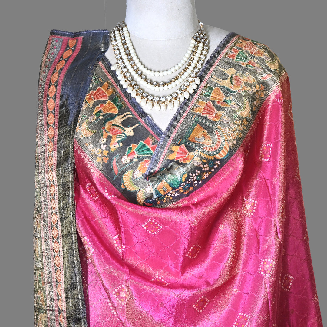 Tissue Zari Jacquard Print Dupatta – Elegant Ethnic Dupatta for Women- 0PTJP4-4
