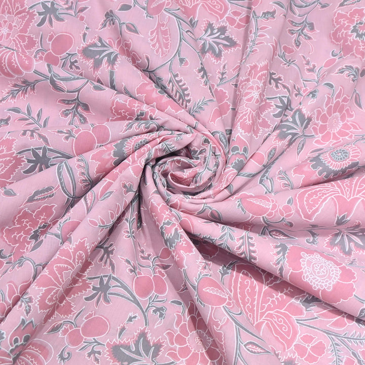 Light Pink Cotton Printed Fabric