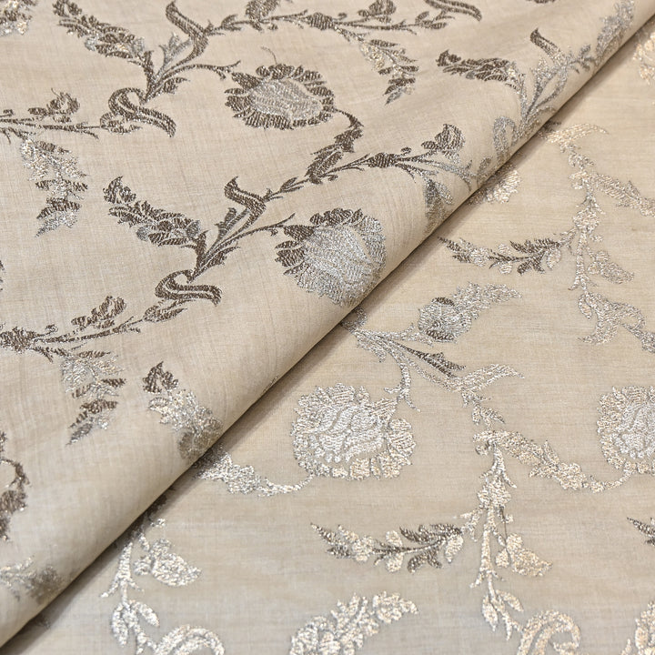 Pure Moonga Silk Zari Embroidery Fabric – Premium Designer Ethnic Fabric for Wedding & Festive Wear -MS4379-1