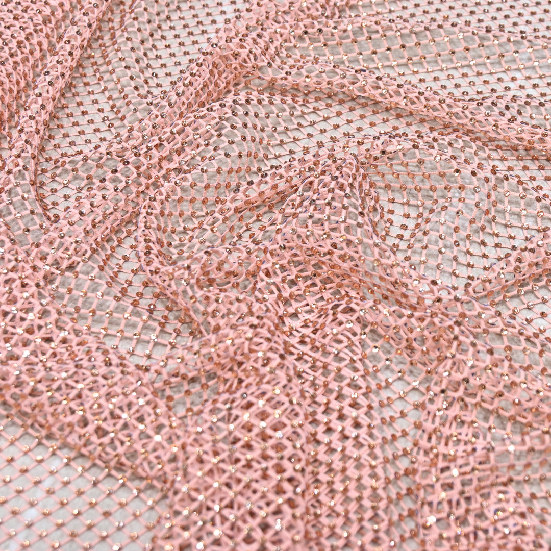 NET EMBROIDERED FABRIC WITH GRID SHIMMER- CF2305- 03