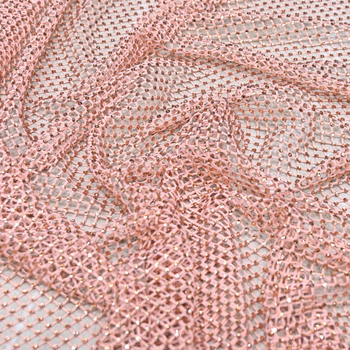 NET EMBROIDERED FABRIC WITH GRID SHIMMER- CF2305- 03