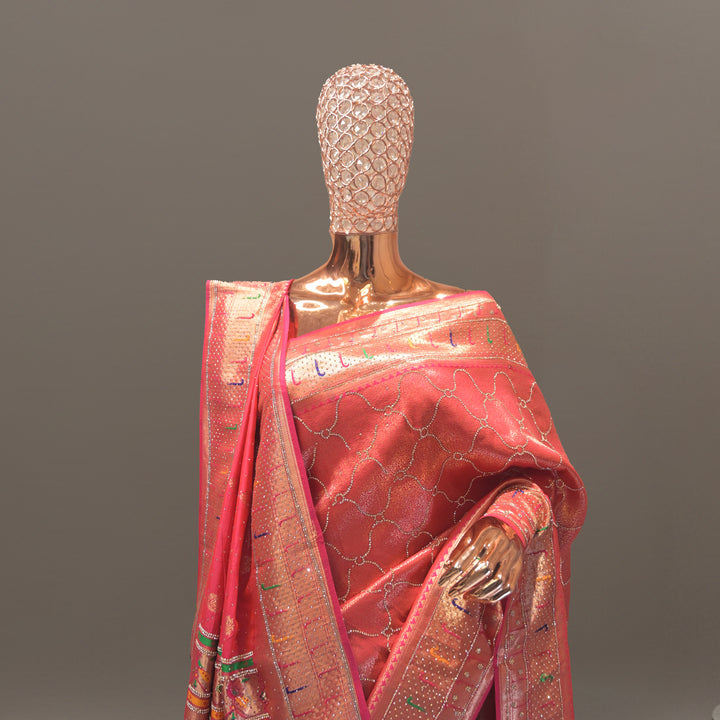 Red Banarasi Silk Saree with Dupatta