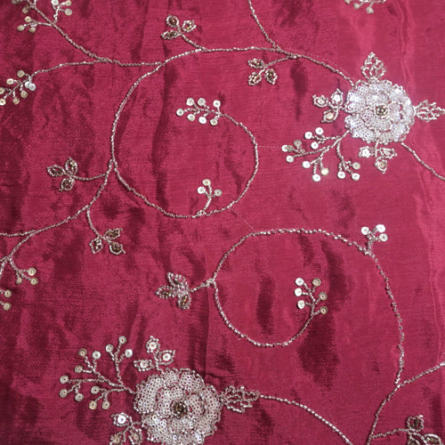 Maroon Cut Dana Embroidery Zari Work |  525-4263M