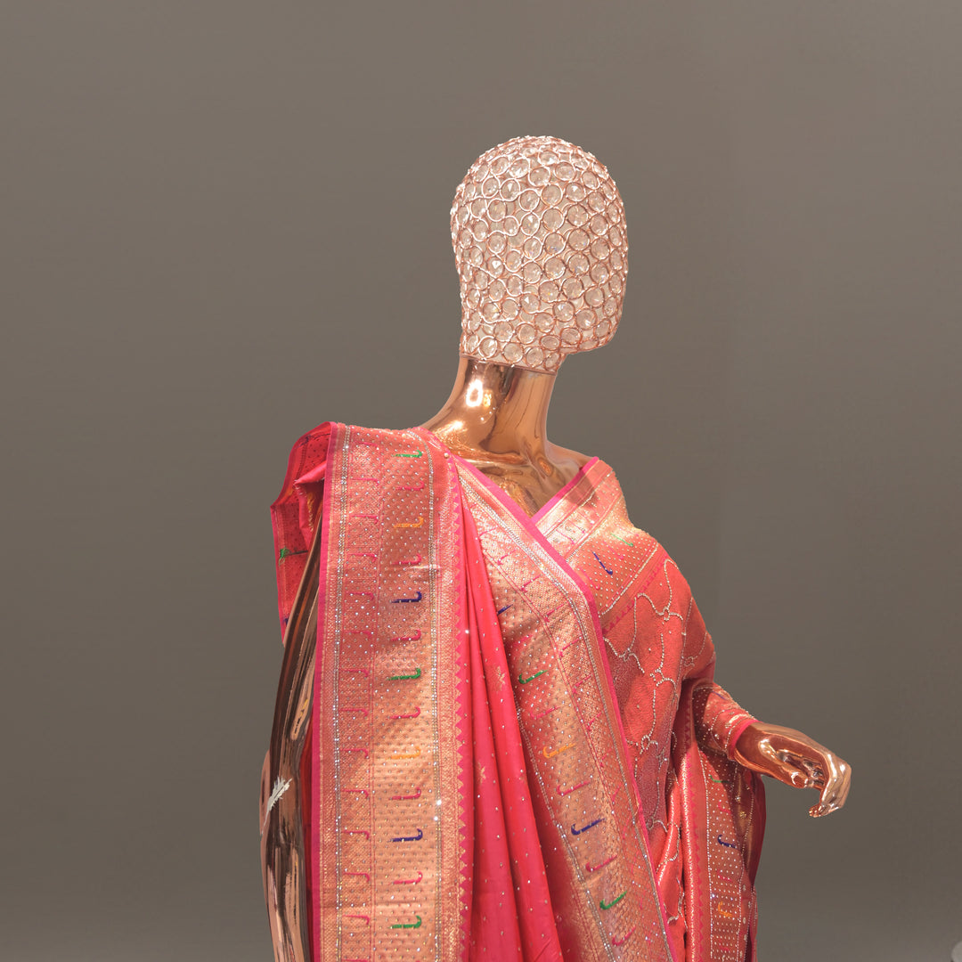 Red Banarasi Silk Saree with Dupatta