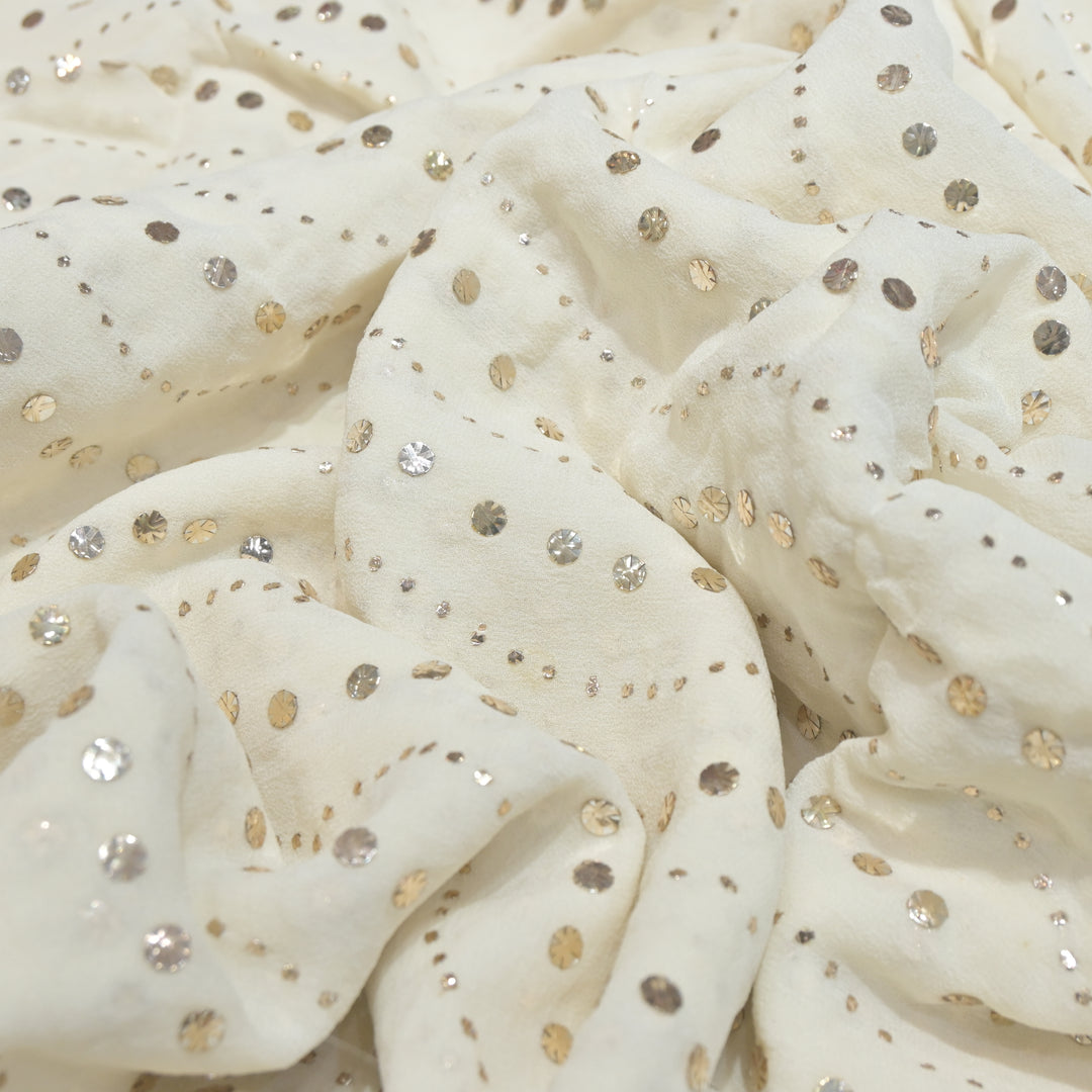 60gm Georgette Fardi Mukaish Hand Work Fabrics