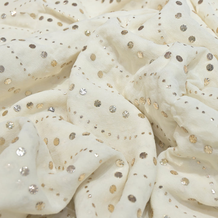 60gm Georgette Fardi Mukaish Hand Work Fabrics