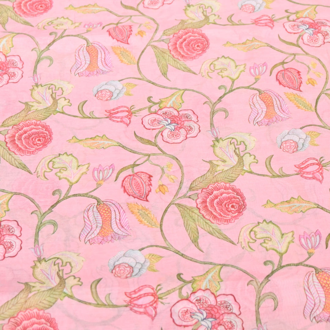 Multi Color Mul Chanderi Digital Print Fabric GT0185-13