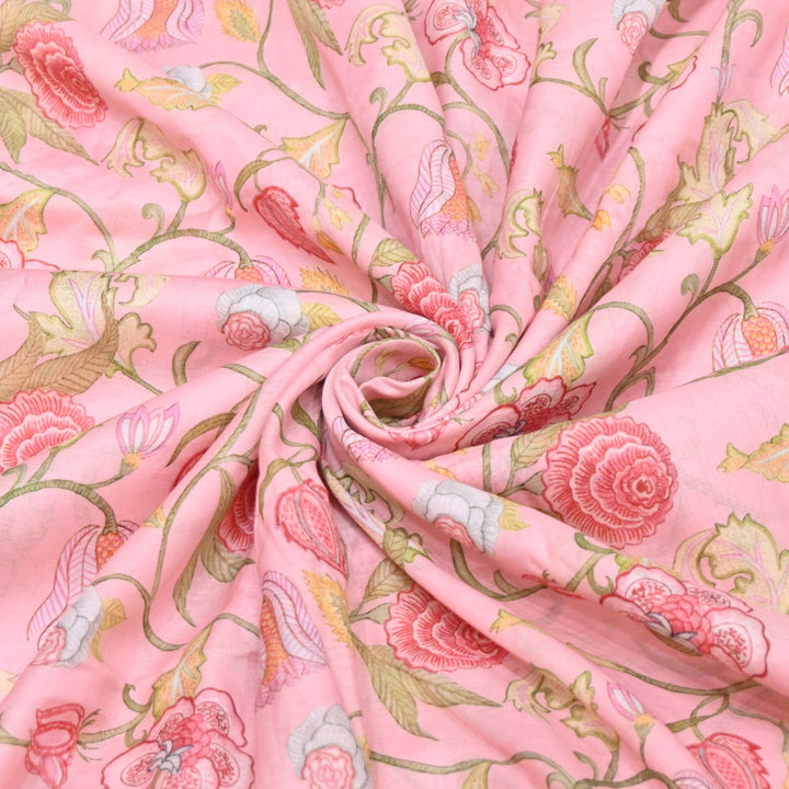 Multi Color Mul Chanderi Digital Print Fabric GT0185-13