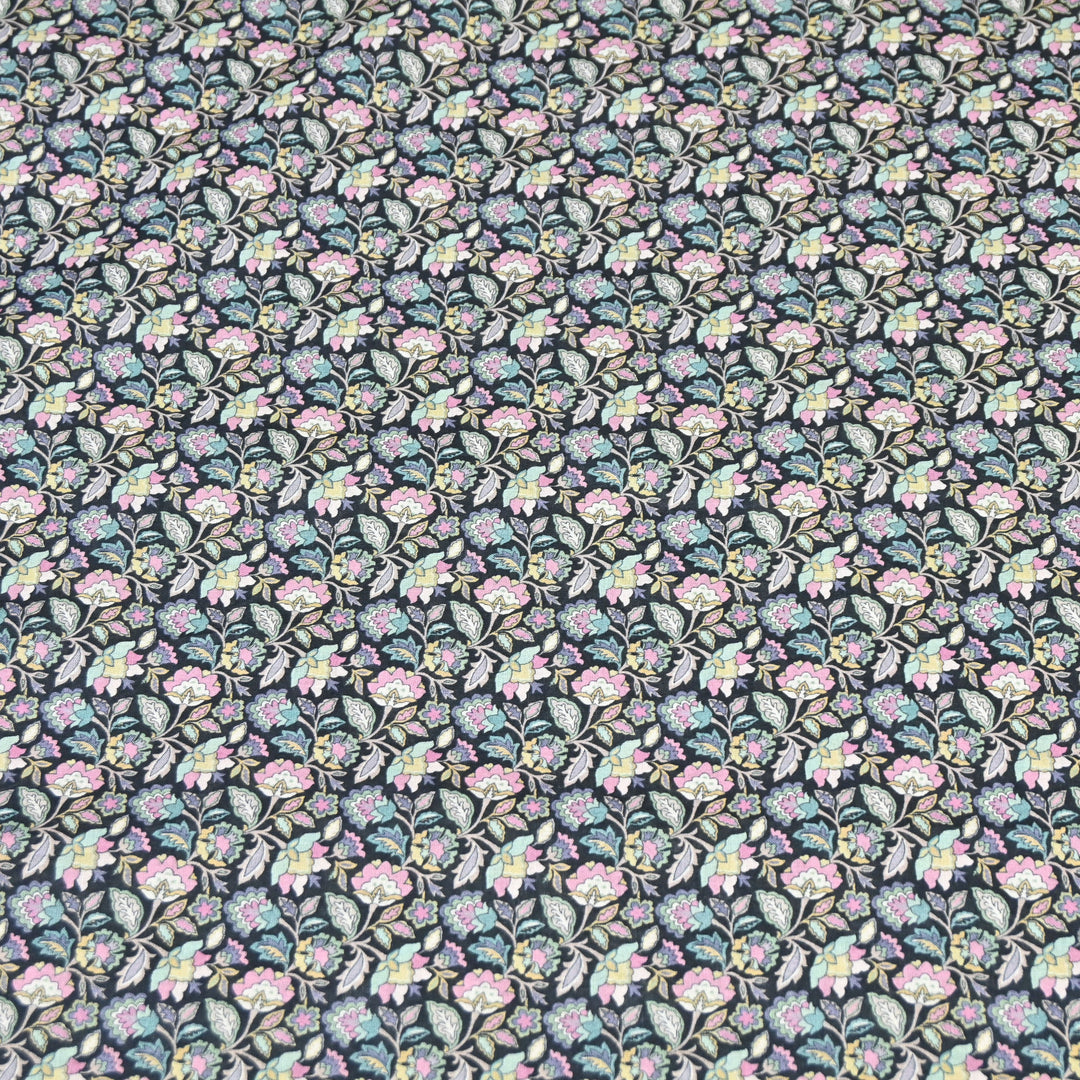 Midnight Blue Italian Lawn Print Fabric