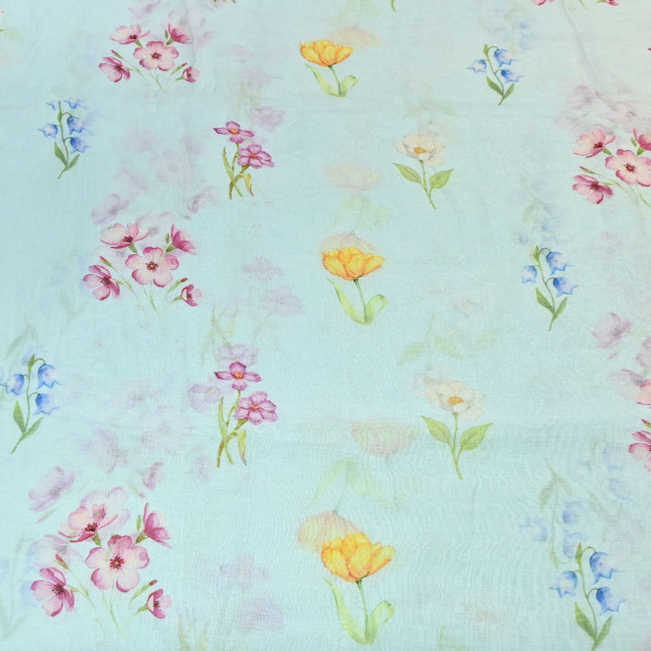 Premium Mul Chanderi Digital Print Fabric – Lightweight Chanderi Fabrics GT0185-21