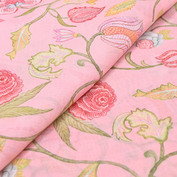 Multi Color Mul Chanderi Digital Print Fabric GT0185-13