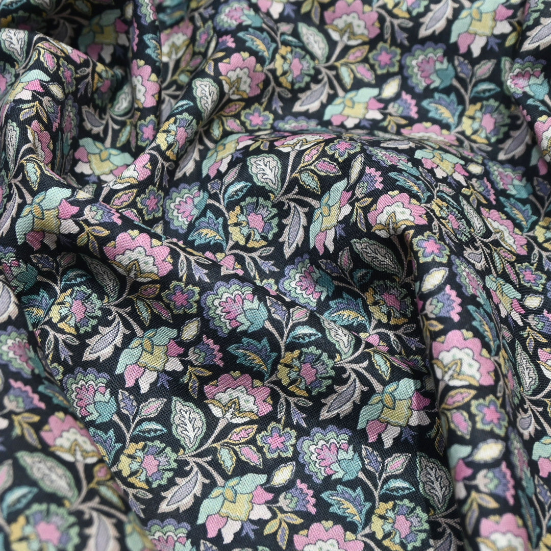 Midnight Blue Italian Lawn Print Fabric