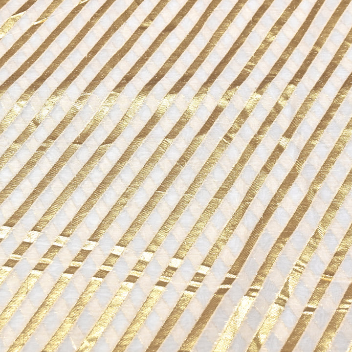 Banarasi Chanderi Gold Zari Fabric 44" – Luxury Ethnic Designer Fabric