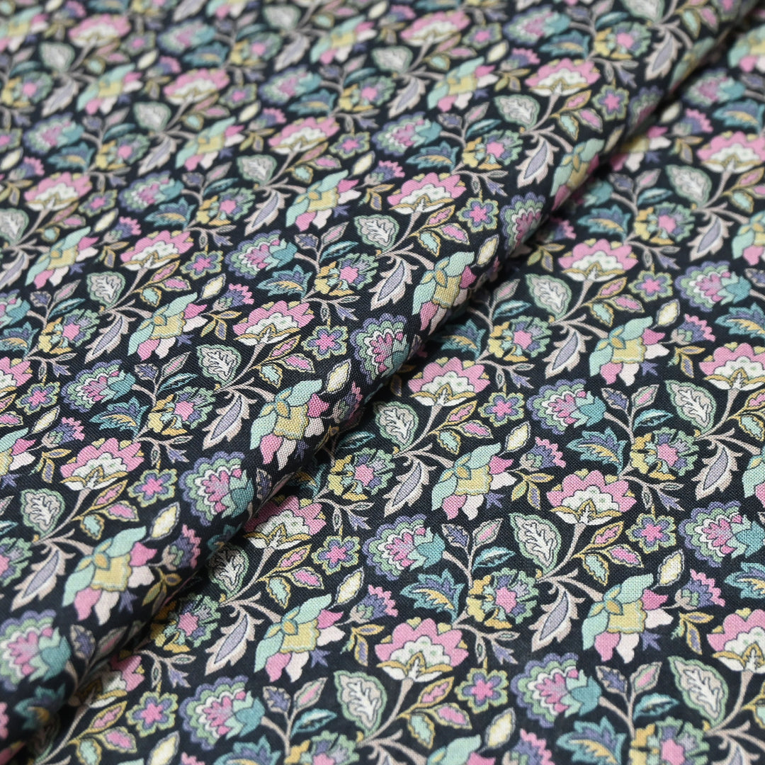 Midnight Blue Italian Lawn Print Fabric