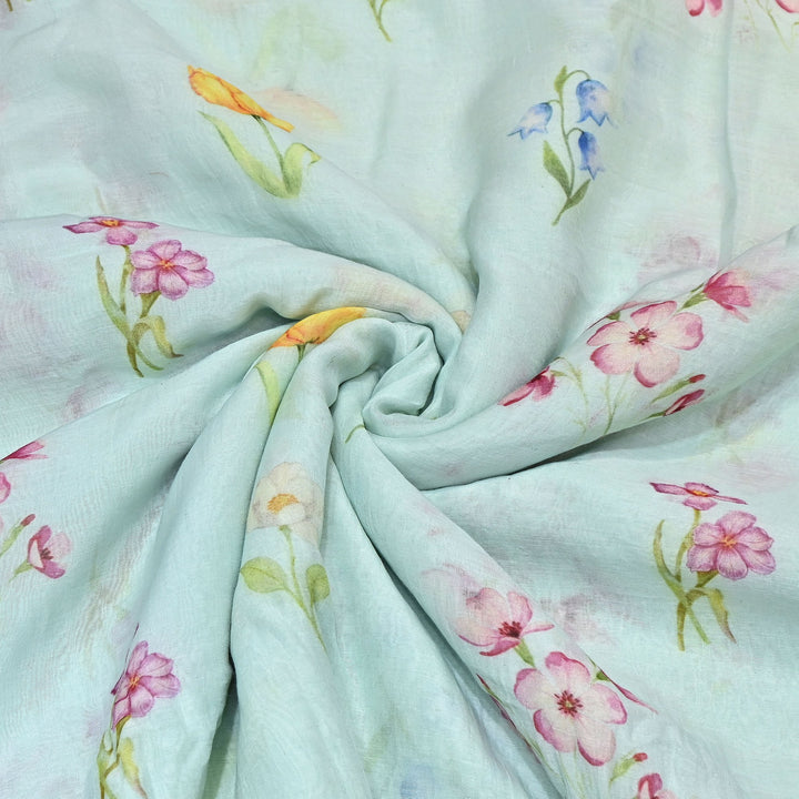 Premium Mul Chanderi Digital Print Fabric – Lightweight Chanderi Fabrics GT0185-21