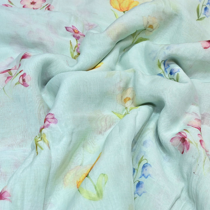 Premium Mul Chanderi Digital Print Fabric – Lightweight Chanderi Fabrics GT0185-21