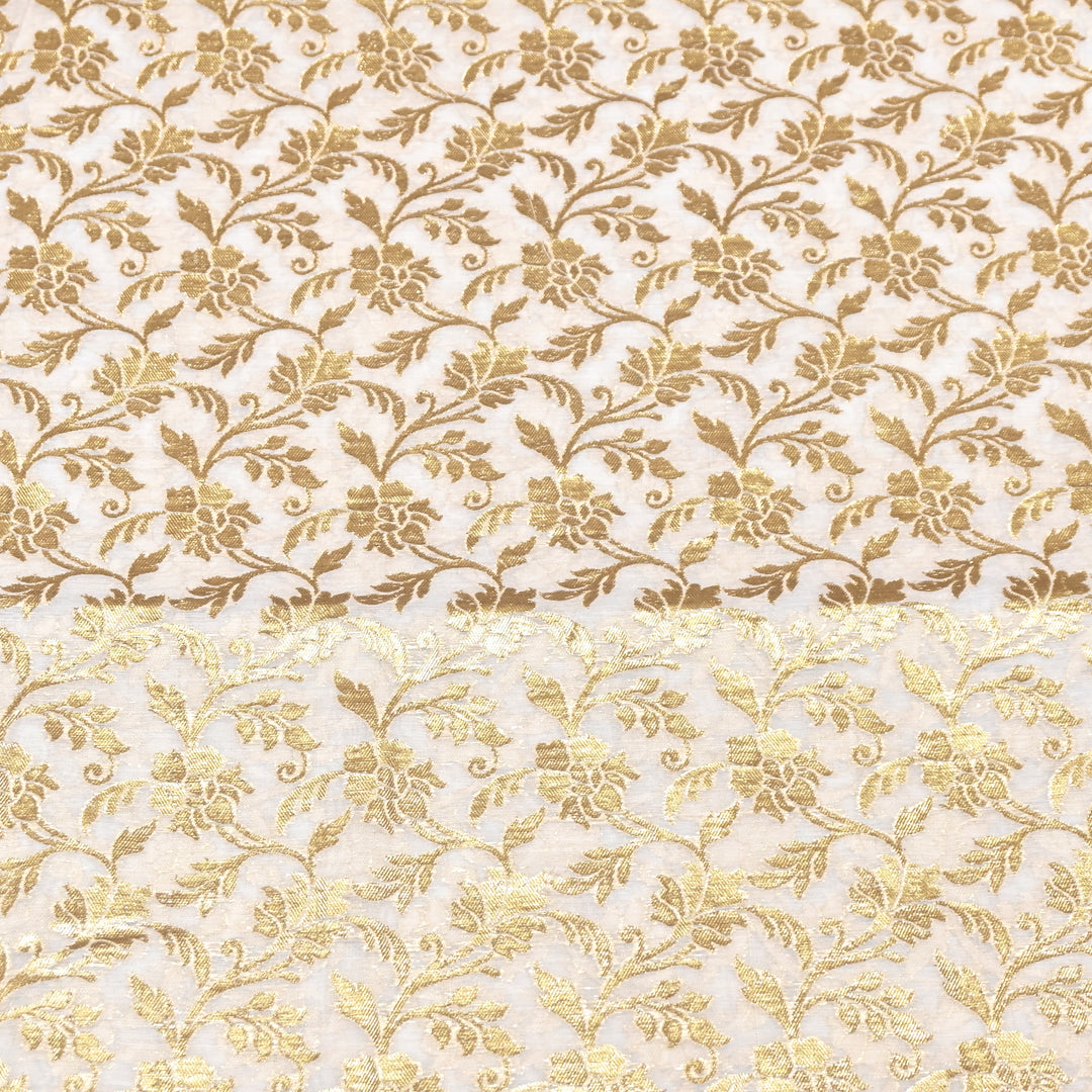Banarasi Chanderi Gold Zari Fabric 44" – Luxury Ethnic Designer Fabric