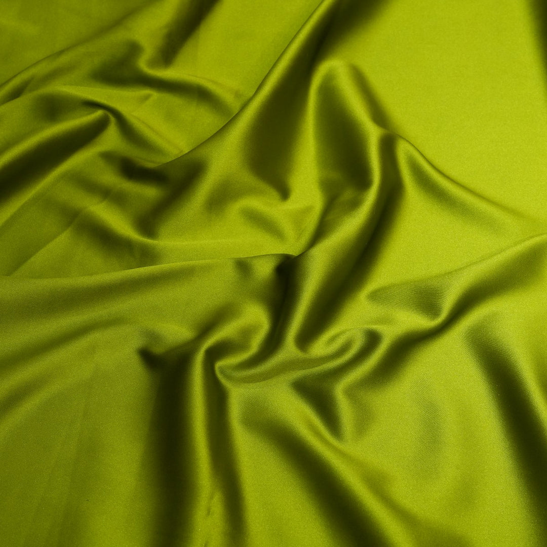 Mustard Green Colour Zara Armani Satin Fabrics