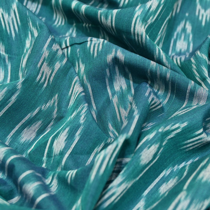 Sea Color Pure Ikkat Print Fabric-VH0065-4
