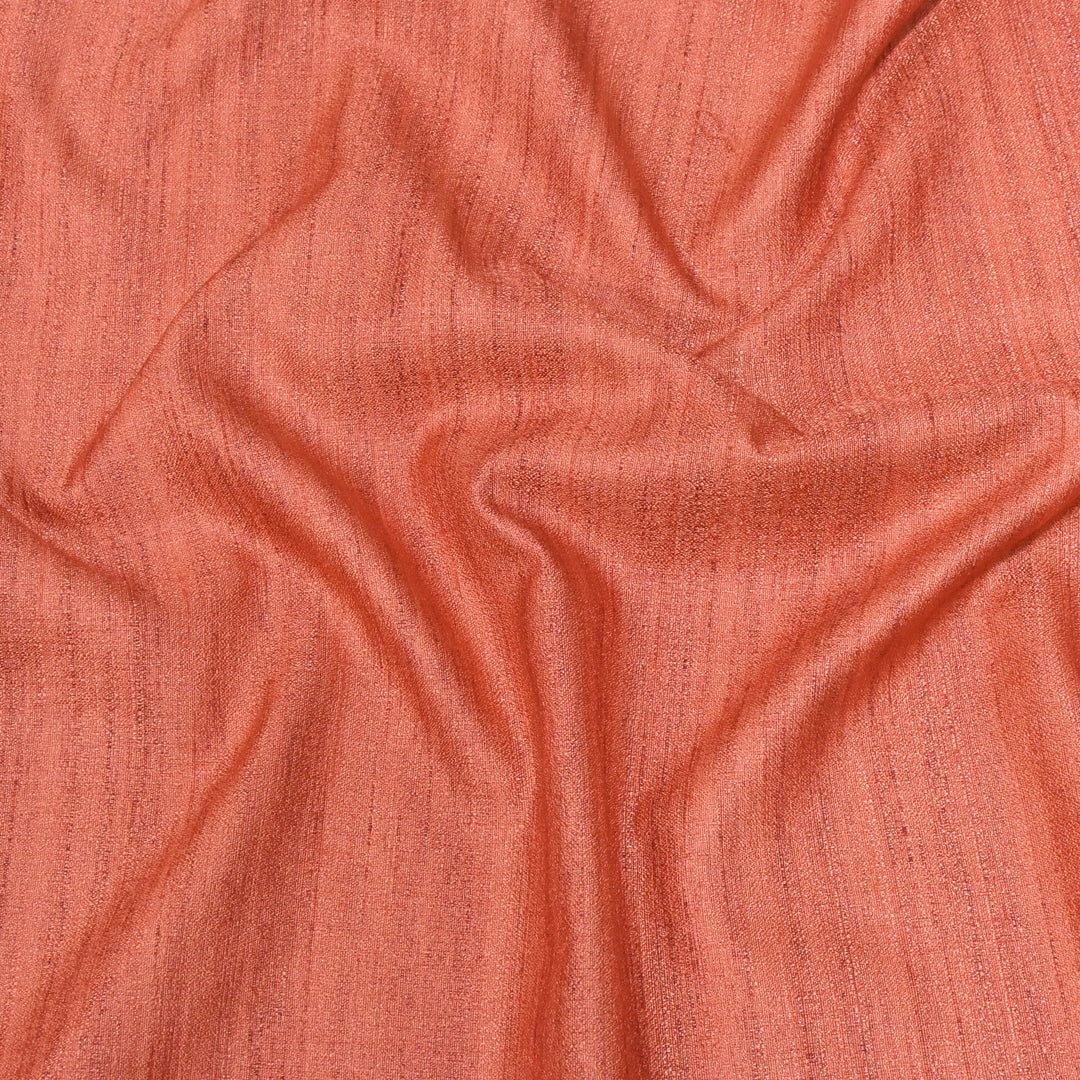 Dark Peach Colour Poly Champion Silk Fabrics