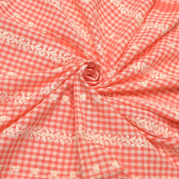 Cotton Checks Chikan Buti Fabrics