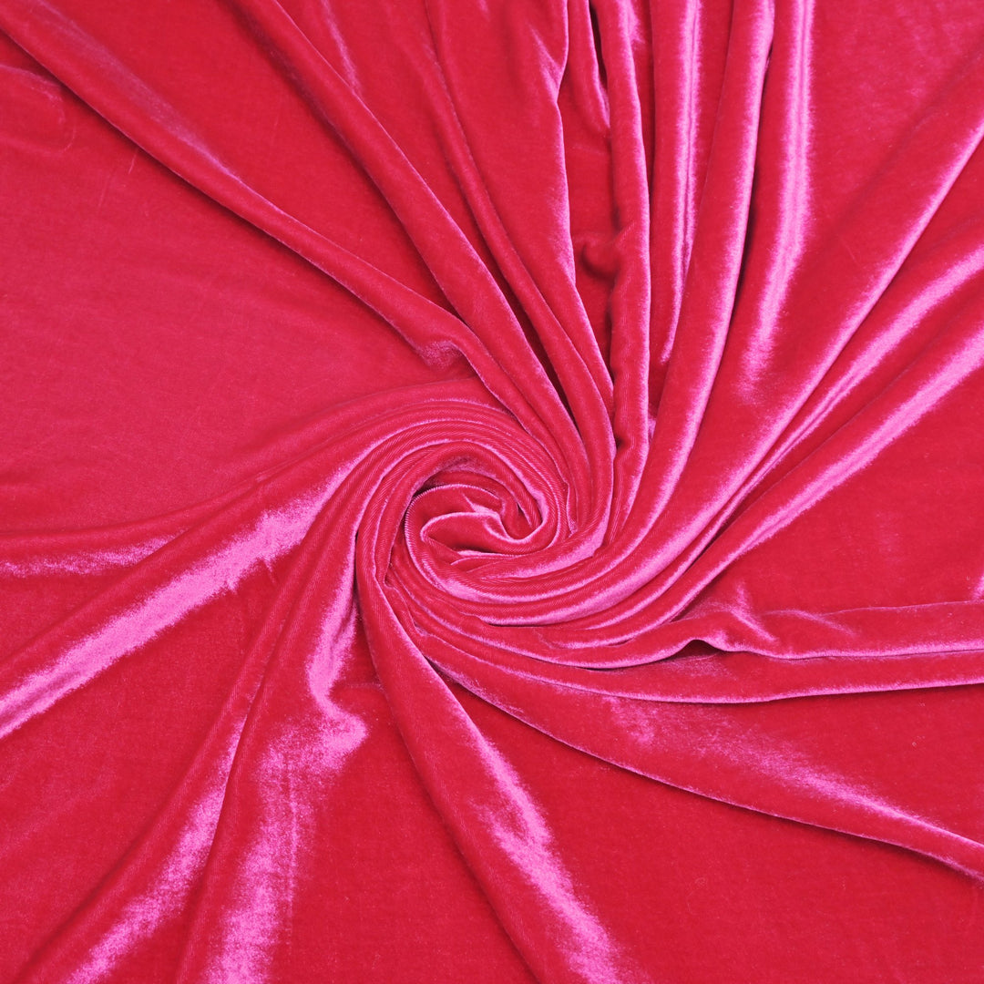 Lava Color Plain Pure Silk Velvet Fabrics