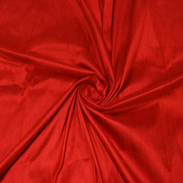 Red Colour 100gm Pure Raw Silk Fabrics