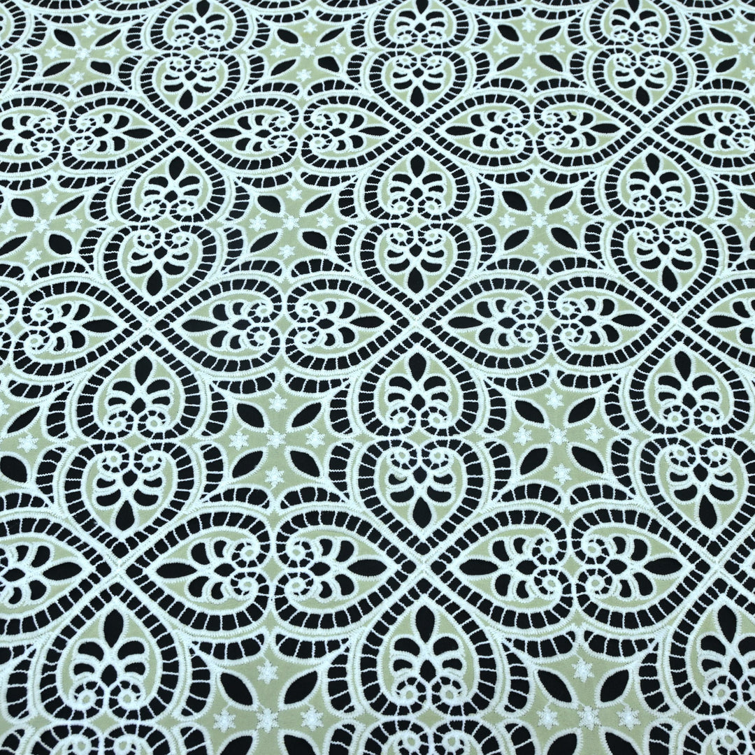 Cut Work Embroidered Fabric on Imported Crepe