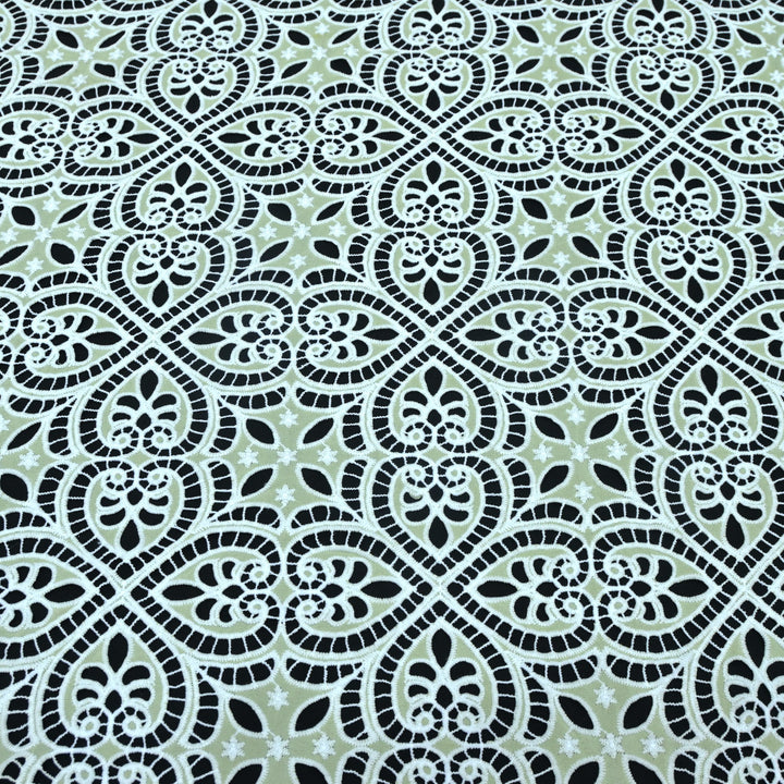 Cut Work Embroidered Fabric on Imported Crepe