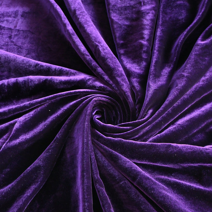 Purple Haze Color Plain Pure Silk Velvet Fabrics